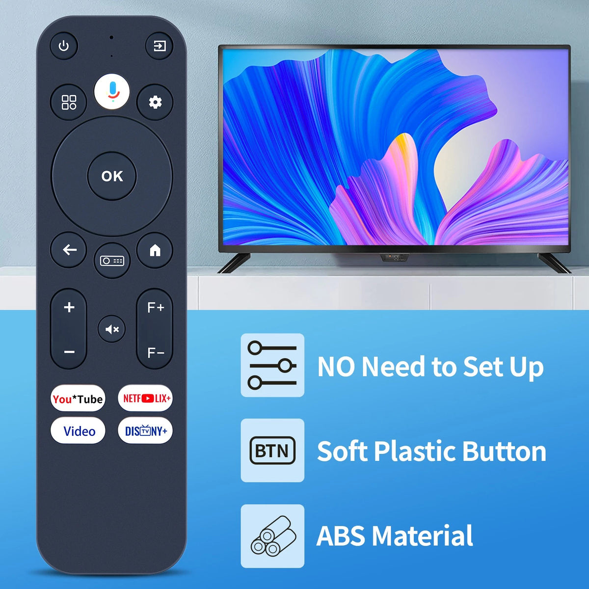Replacement Remote Control For ETOE Whale Pro Android TV Projector Voice