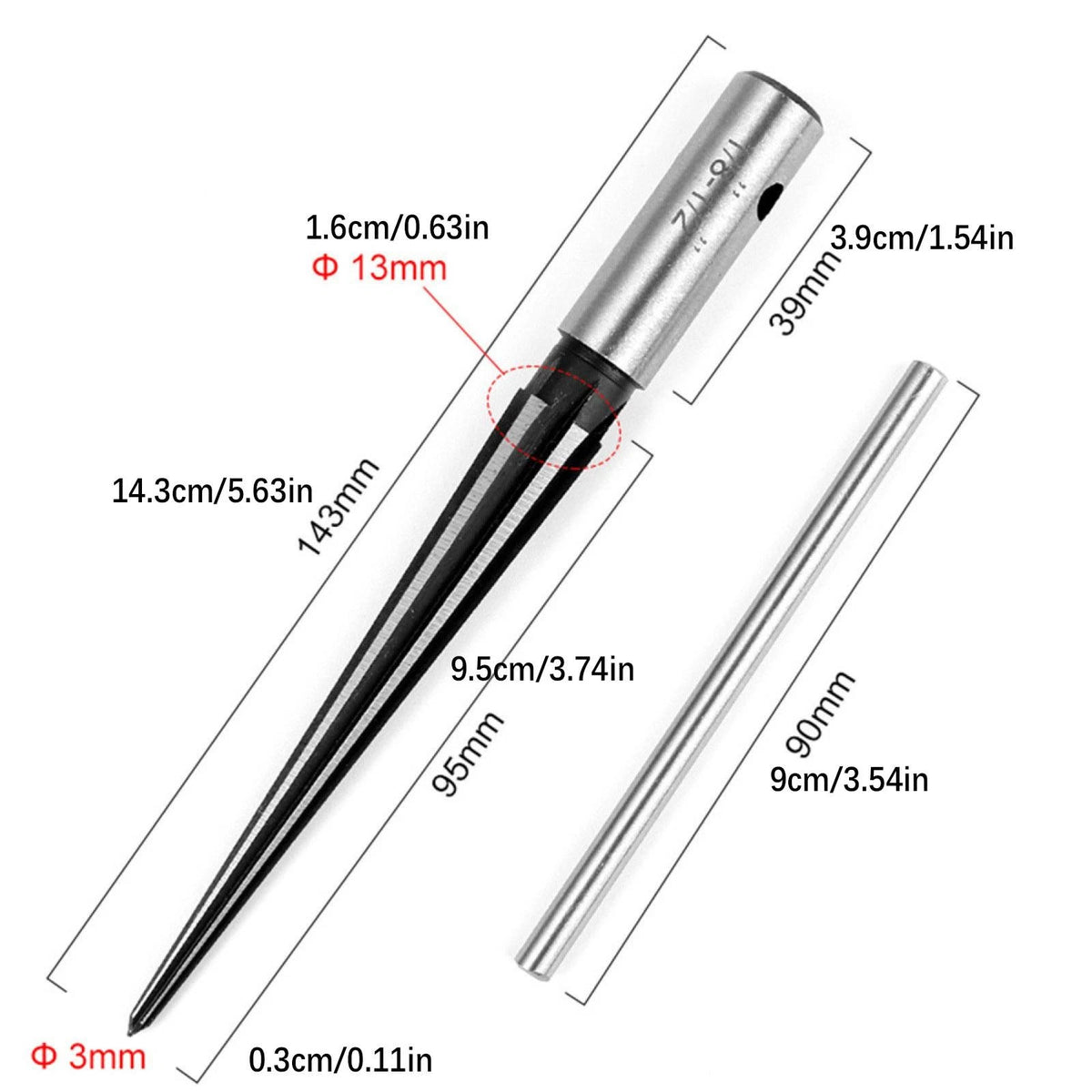 2Pcs 3-13/5-16mm Steel Guitar Tapered Reamer Tungsten For Guitar Repairing Tool;