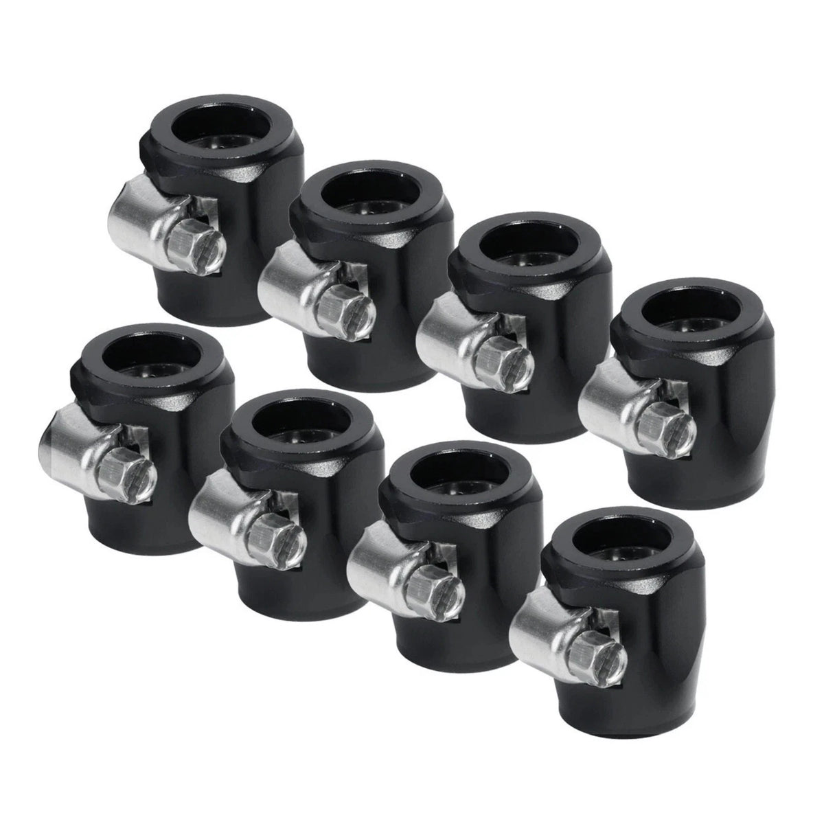 For 3/8" Hose 8Pcs AN6 Finisher Clamp Set Replacement Aluminum Professional