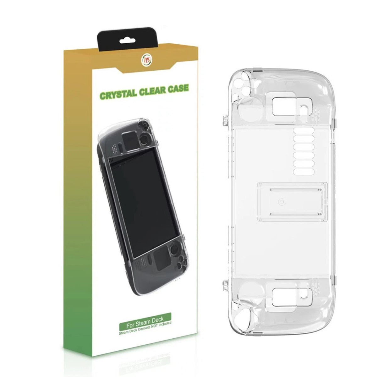 2 in 1 Crystal Clear Protective Back Case Shell for Steam Deck Game Console