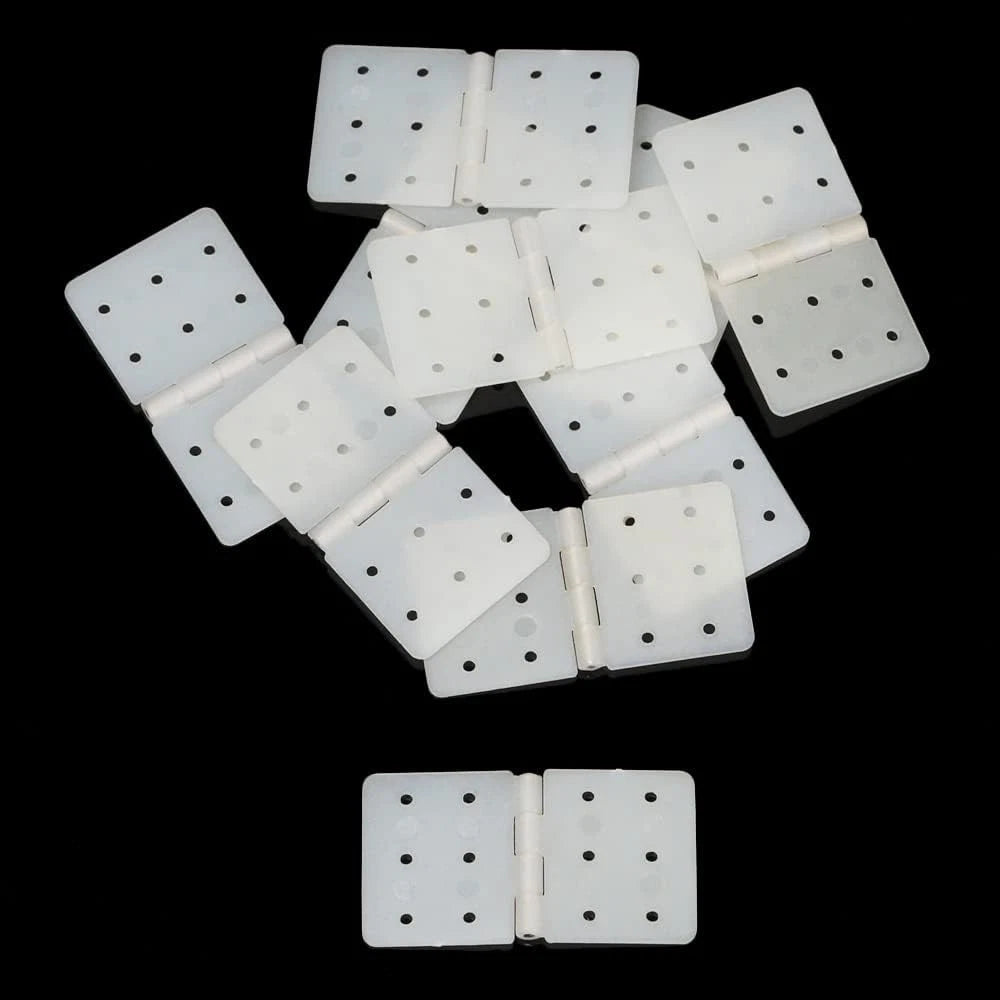 60 Pack 3Sizes Pinned Nylon Hinges for RC Airplane Model 60PCS, White