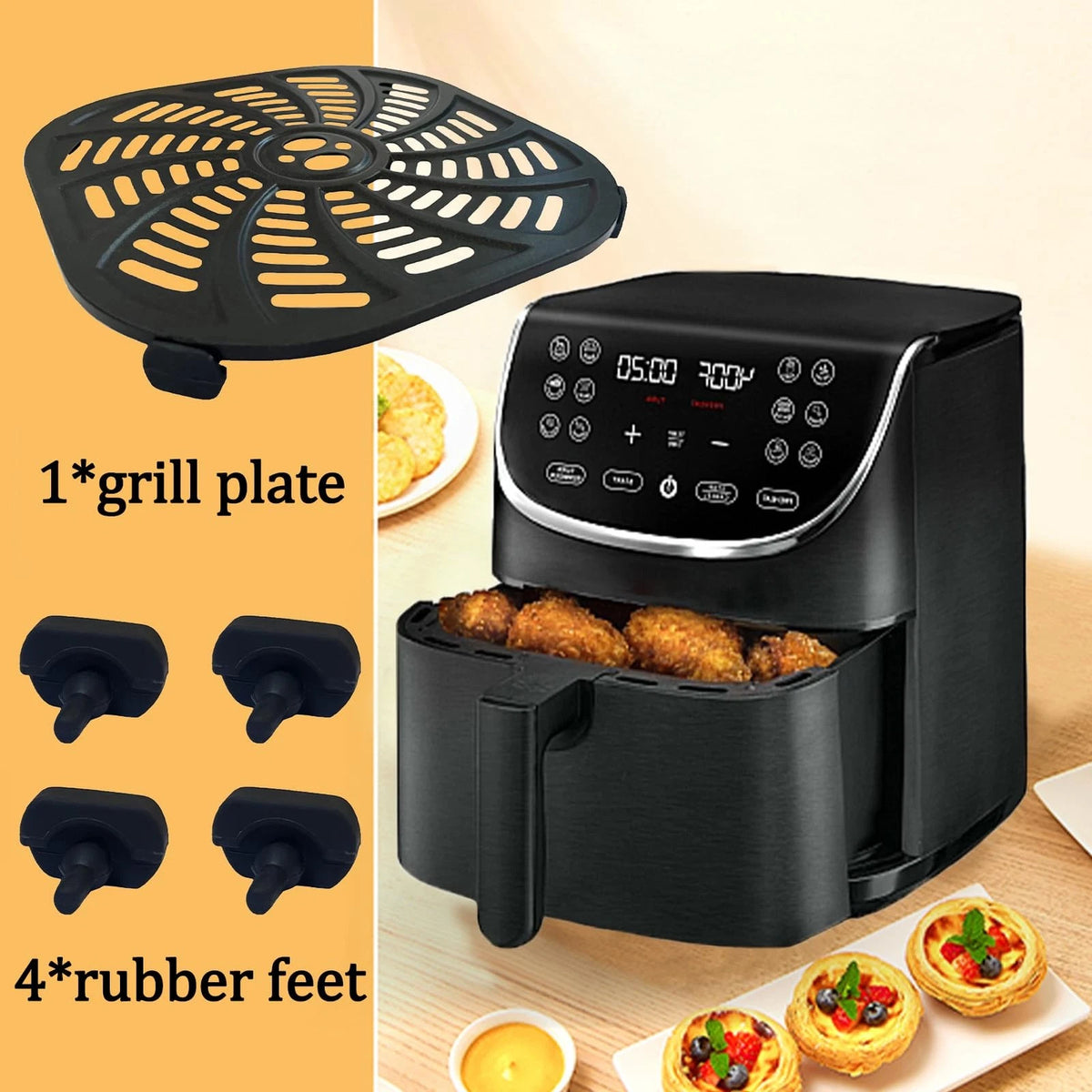 GSZN 7QT Air Fryer Grill Plate for Gourmia GAF716 GAF716, Black