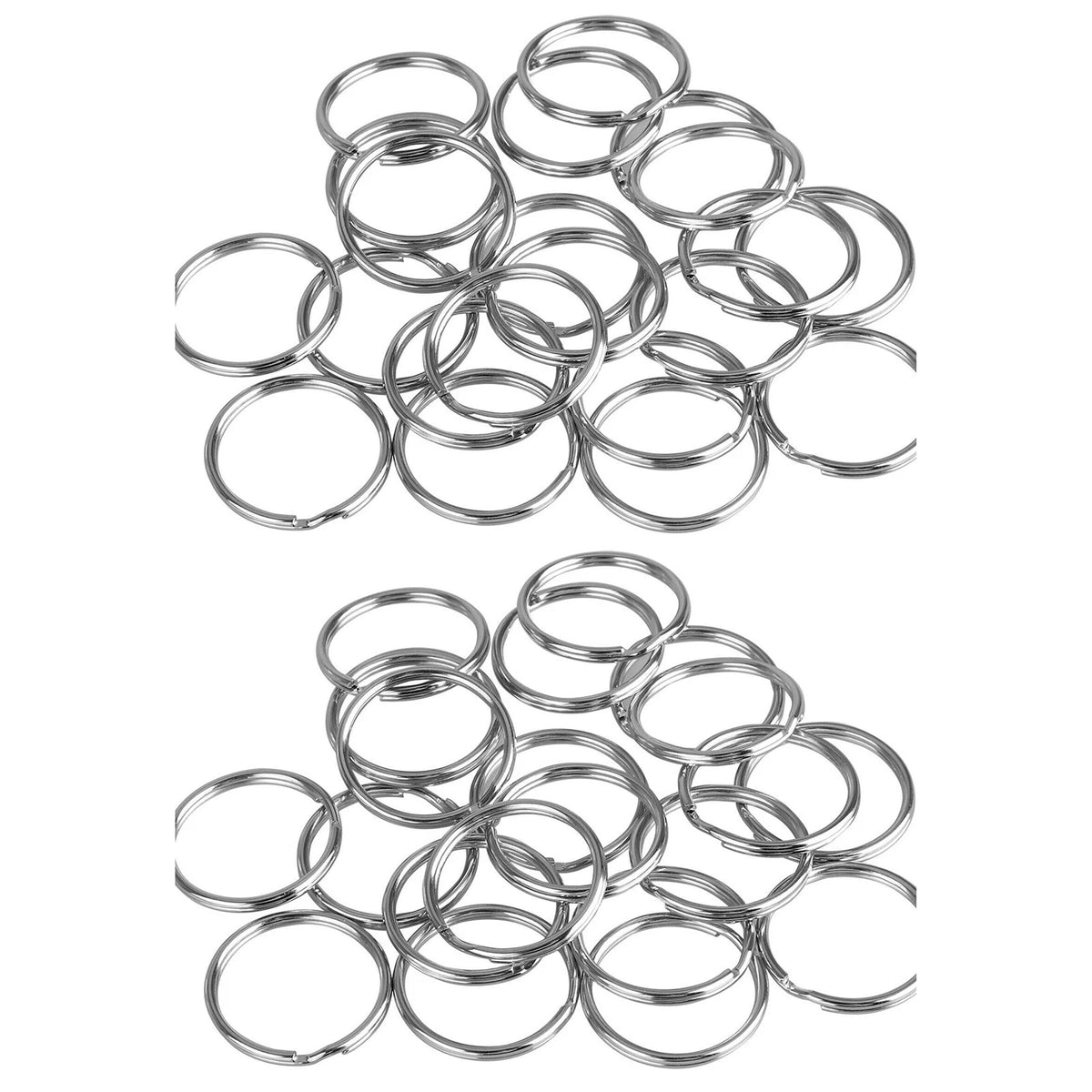 100PCS Key Rings 1 Inch Metal Keychain Flat Rings Split Keyring Accessories
