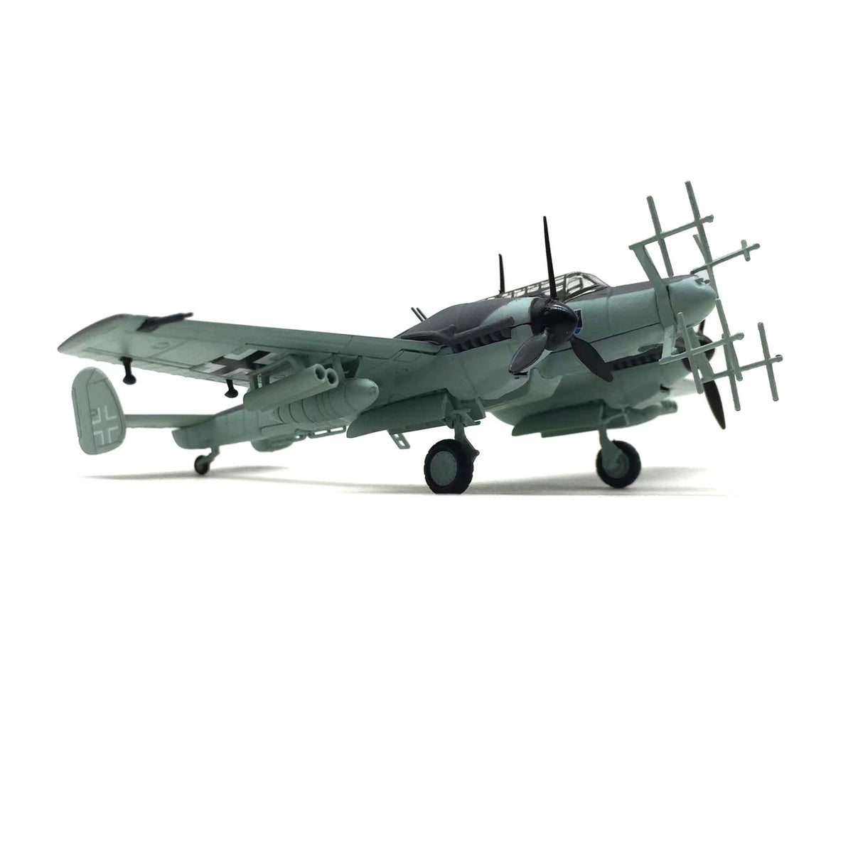 WWII German Bf-110 Fighter G-4 Night Fighter Model 1:100 Alloy Aircraft Model