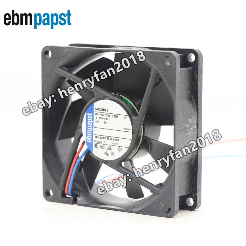 Ebmpapst 8412NMLE DC Axial Fan 12V 0.62W 52mA 80*80*25mm 26.5CFM Cooling Fan