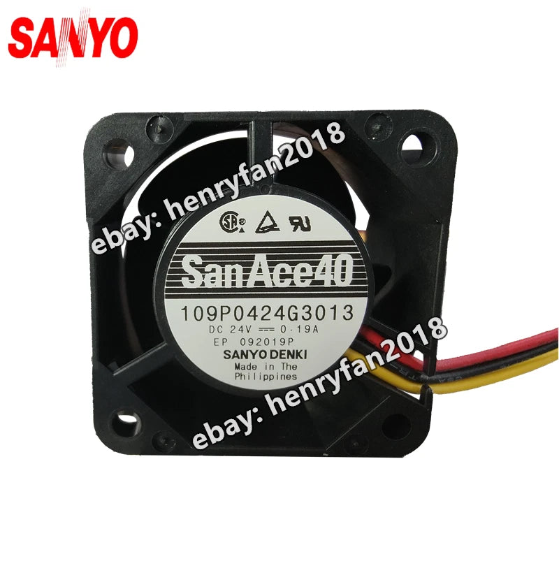 SANYO Denki 109P0424G3013 SanAce Fan DC 24V 0.19A 40*40*28MM 3-wire Cooling Fan