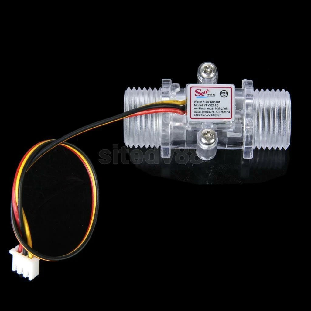 G1/2" Copper Water Flow Hall Sensor Switch Flow Meter Flowmeter Counter C