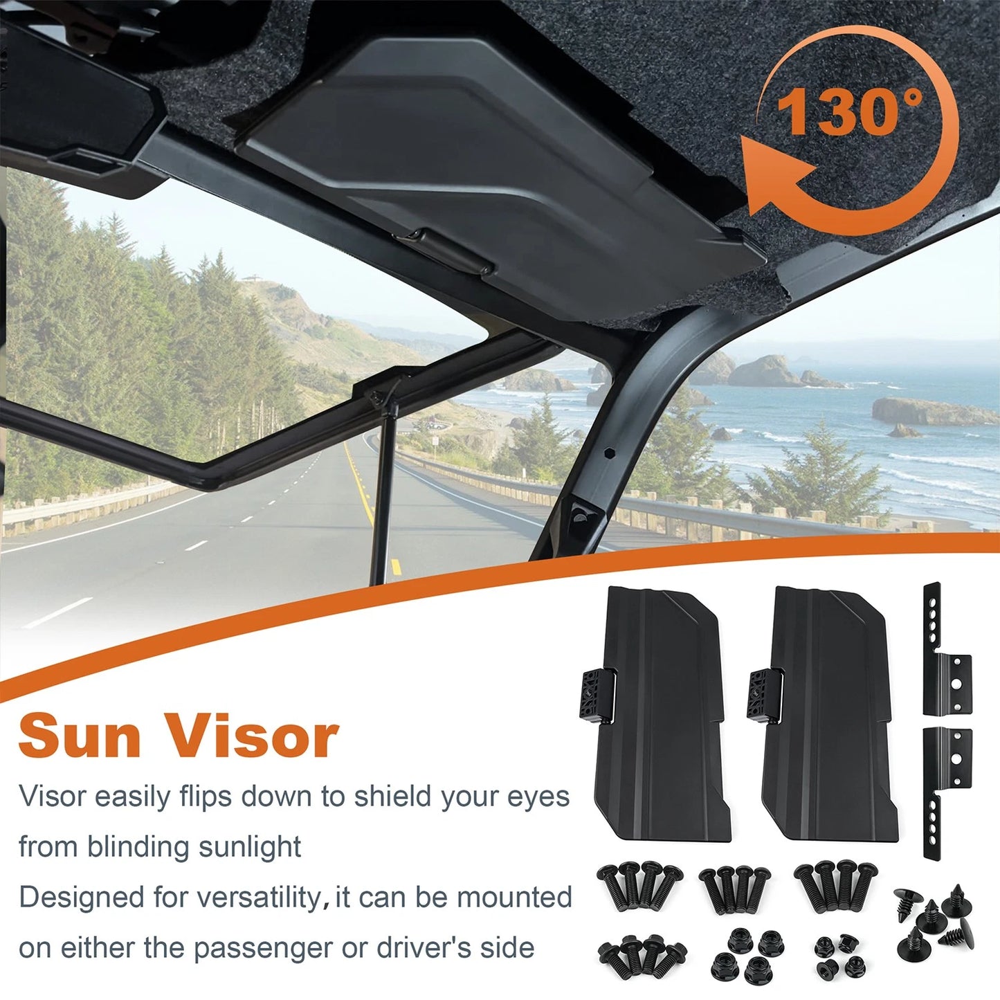 Sun Visor Set 2890288 for 2018-25 Ranger XP 1000,2022-2024 RANGER SP 570 Models