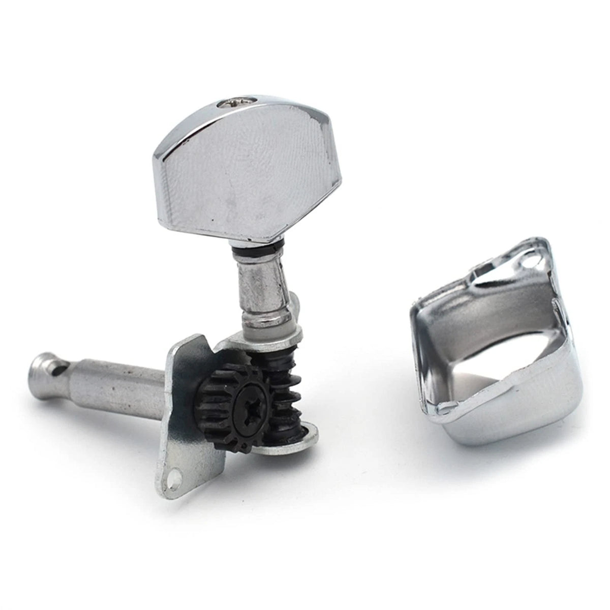SAPHUE 3+3 Semi-closed Guitar Tuners Square 3L3R Semi-Closed 15:1, Chrome