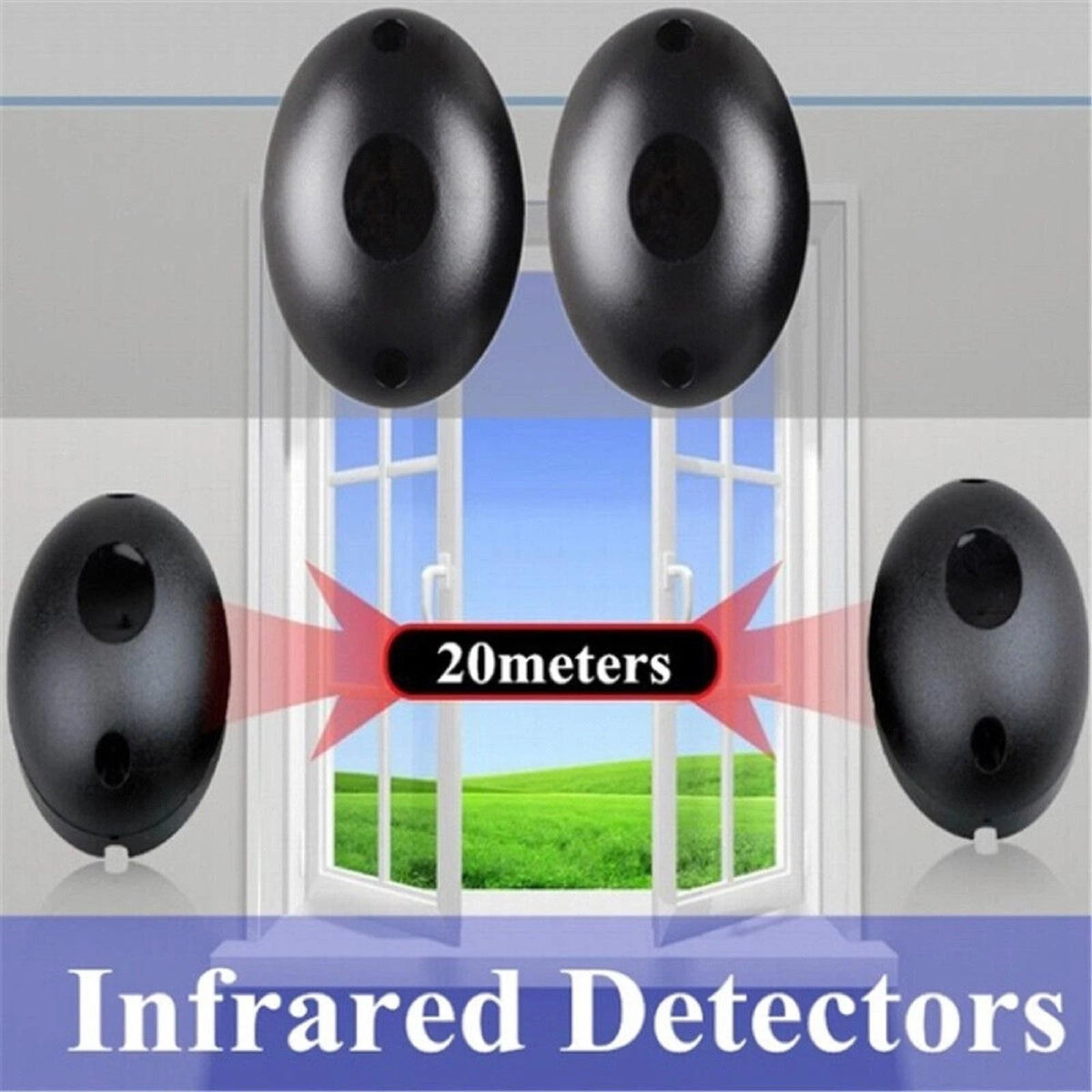 20M Single Beam Detector Alarm Photoelectric Infrared Laser Sensor Anti Theft D