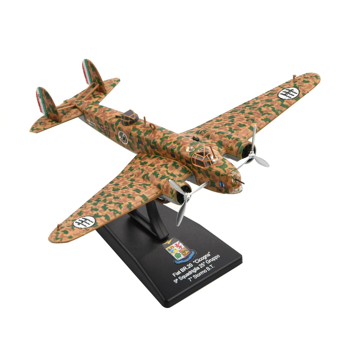 WWII Italian Air Force For Fiat BR.20 1:144 Alloy Model With Rotating Propeller