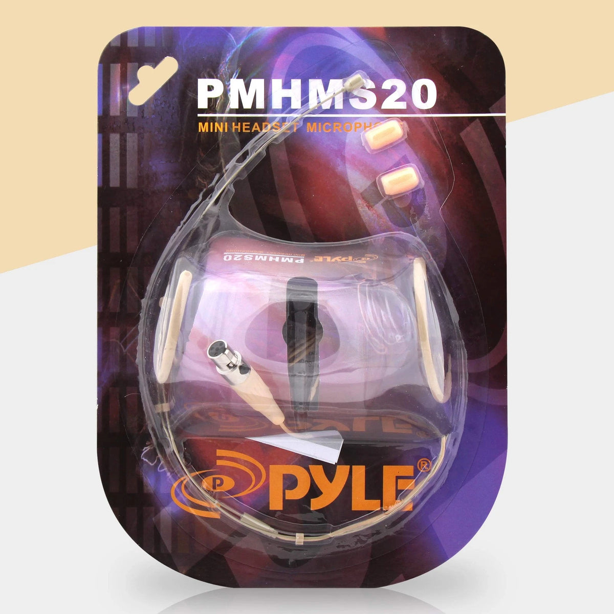 Pyle Pro Dual Over-Ear Headset Microphone - Beige/Matches Various Skin Types