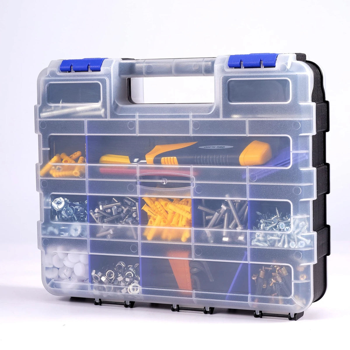 Small Parts Storage Case Tools Box Organizer Double Side 34 1 PACK, Blue
