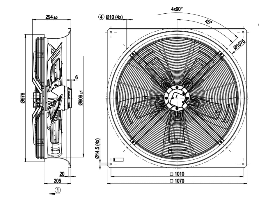 Ebmpapst W6D910-GA01-01 Axial Fan 400V 50Hz 5.4/2.9A 2480/1570W IP54 Fan