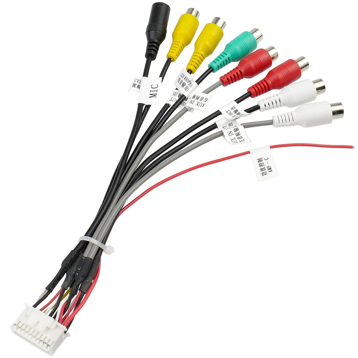 Jayubien 20Pin Android Car Stereo RCA Wiring Harness Adapter with 8 Black