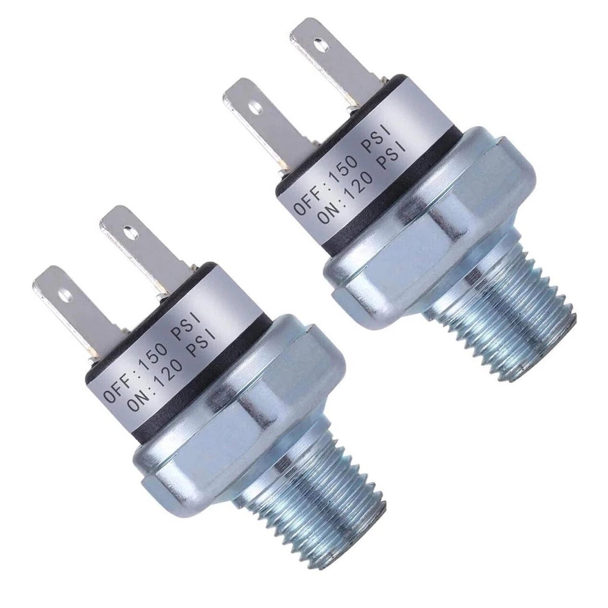 2Pcs Air Compressor Pressure Switch 120-150 PSI For Air Tank 1/4"-18 NPT Port