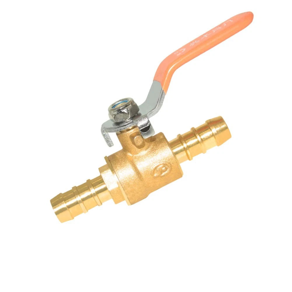 Hooshing 2PCS 1/2" Barbed Shut Off Ball Valve Solid Hose Barb, Copper