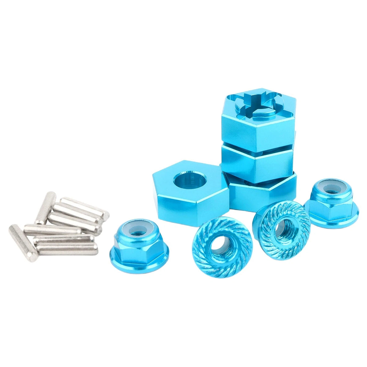 GDOOL for H16BM RC Car Upgrade Aluminum Wheel Hex 16440 & Pins M20101 & Blue