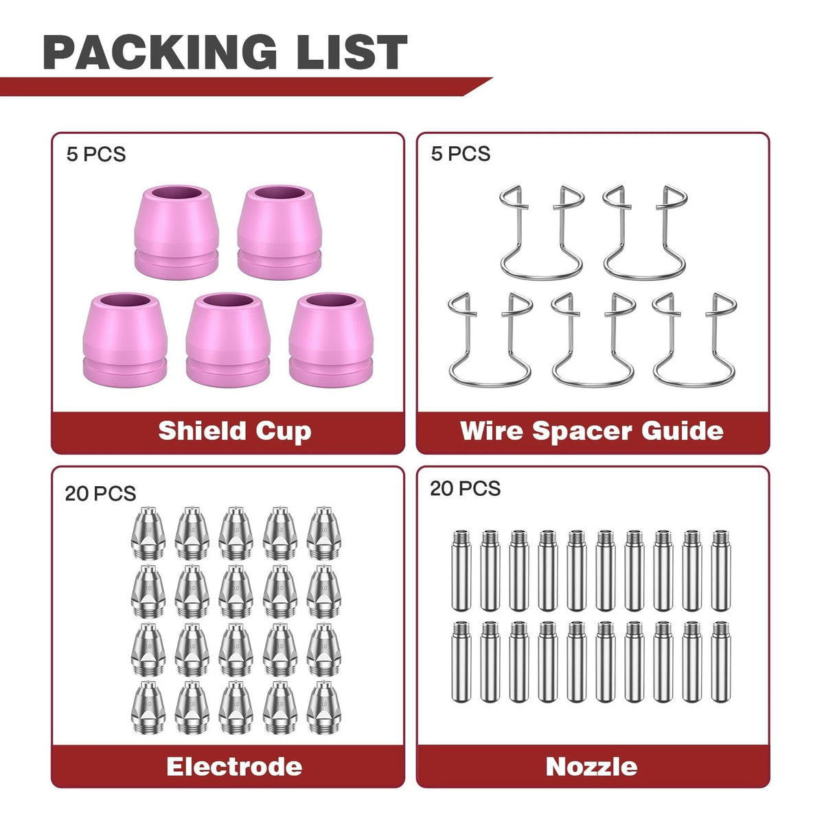 ARCCAPTAIN AG-60 Plasma Cutter Torch Consumables, 50Pcs .040'' 50PCS-.040"