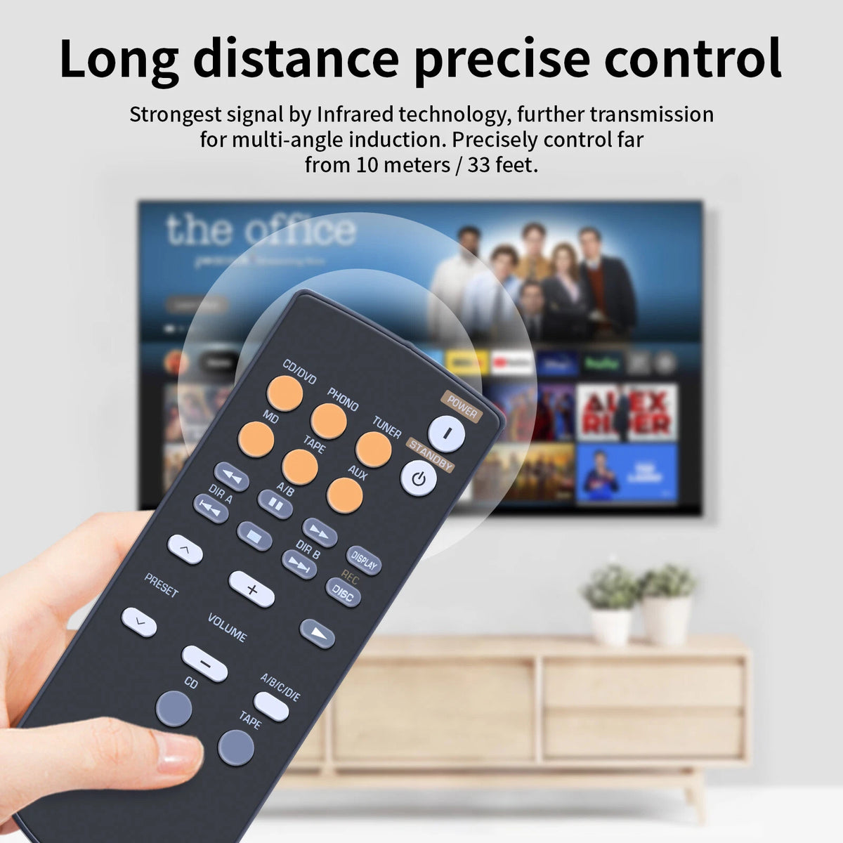 RAX15 WF67620 Remote Control For Yamaha Stereo Amplifier AX-397 AX-497