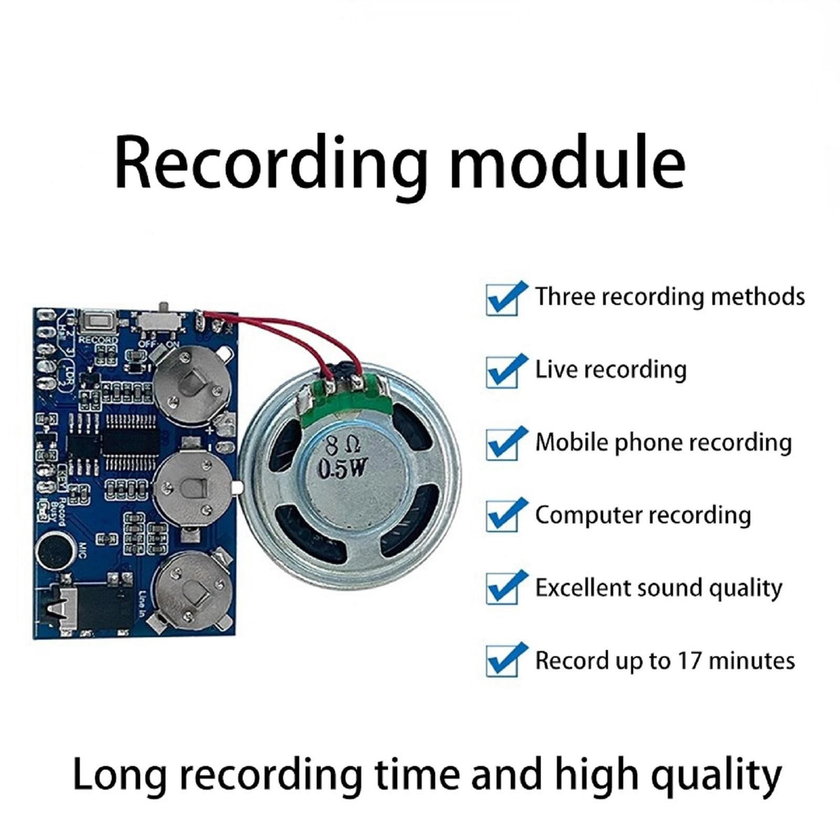17 Min Sound Voice Music Recorder Board Voice Chip Module for Greeting Card