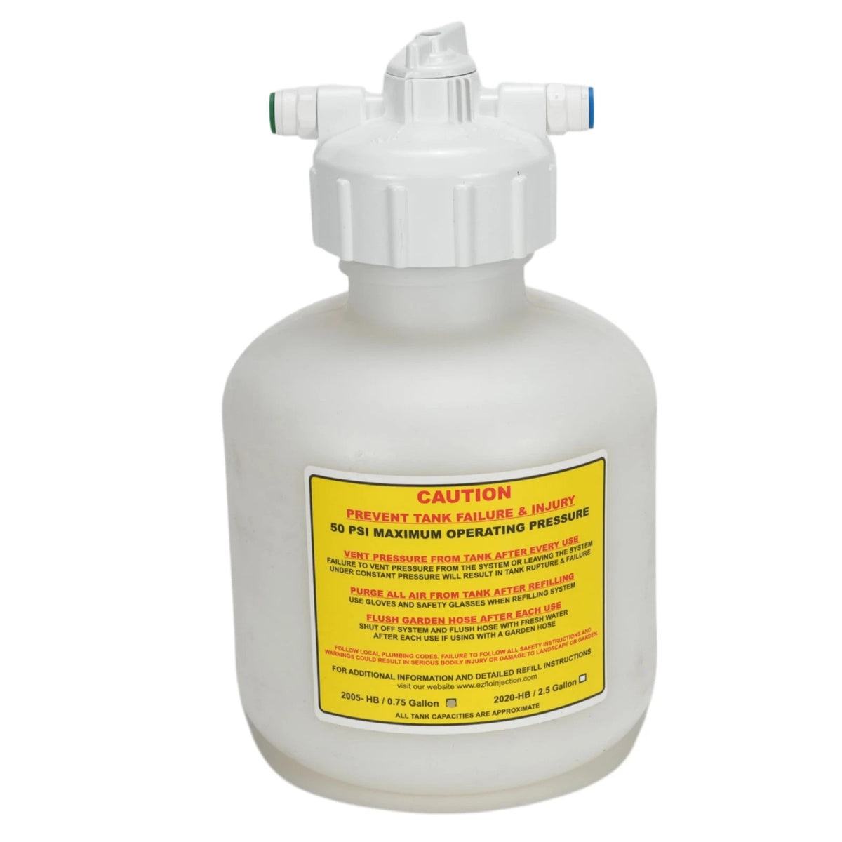 EZ-FLO 3/4 Gallon Hose‑Bib & Drip Fertilizer Injector | Low‑Pressure White