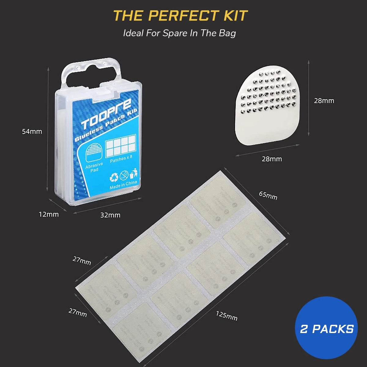 KIEVODE 2 Packs Bike Tire Puncture Repair Patch Kit Standard, White