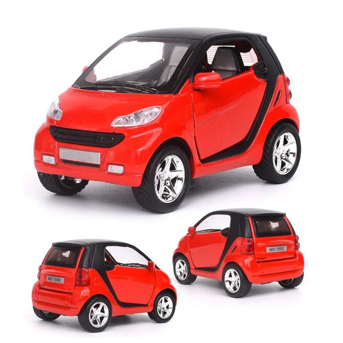 1:32 Red Model Car Toy Vehicle Kid Gift With Sound&Light Effect For Smart ForTwo