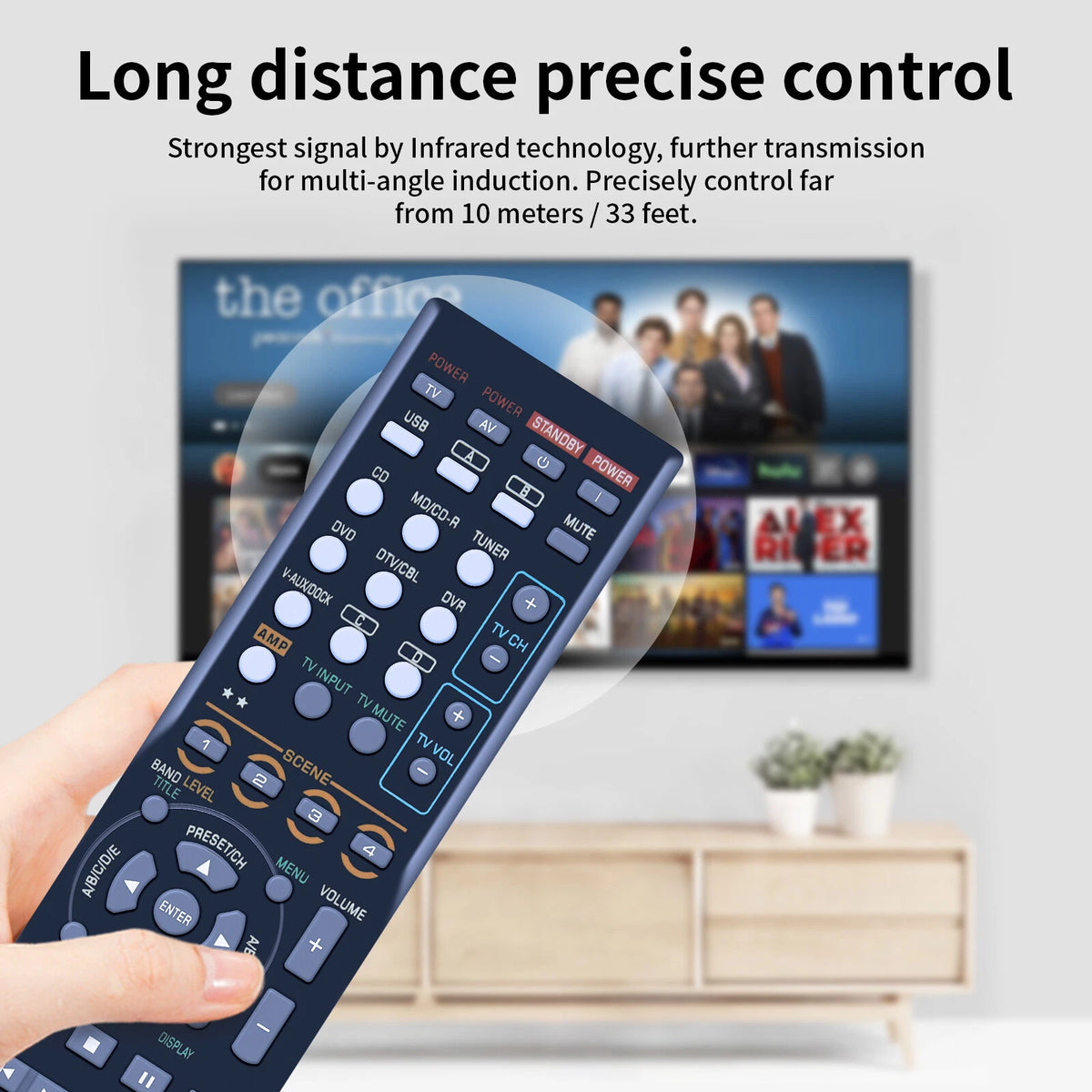 RAV282 WN05800 EX For Yamaha AV Receiver Remote Control HTR-6030 HTR-6130