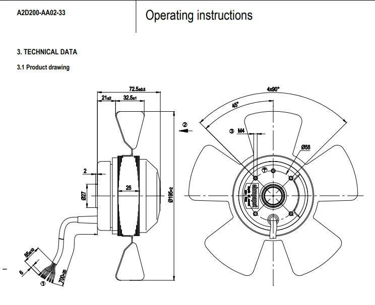 ebmpapst A2D200-AA02-33 axial fan AC 400V 0.14A Motor fan Fast ship