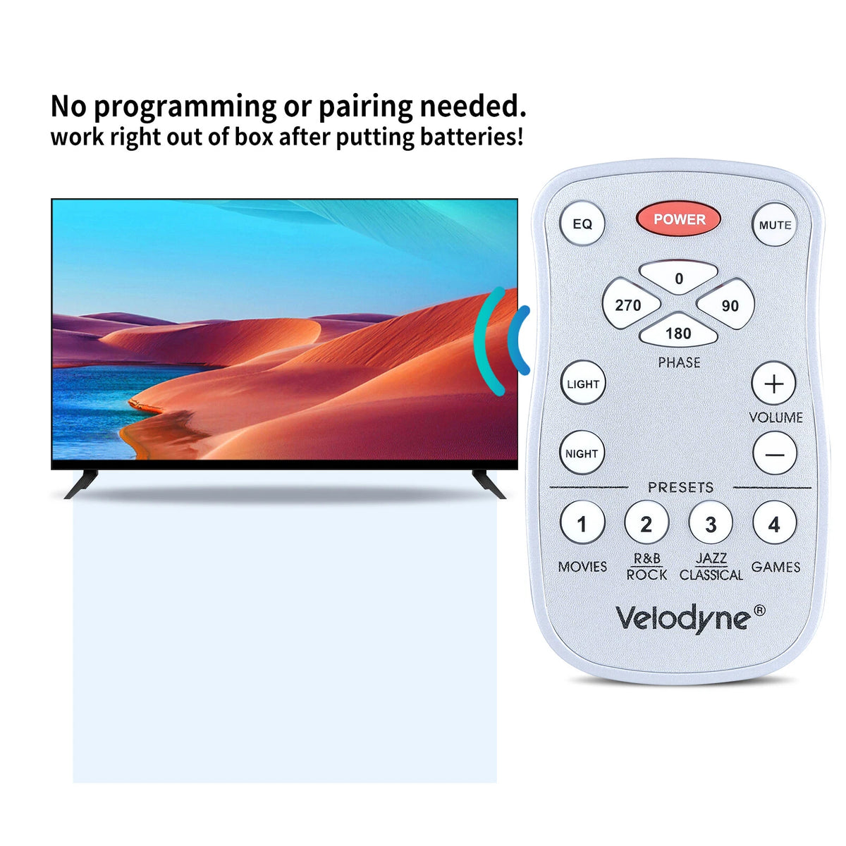 Replacement Remote Control For Velodyne SPL-800R DEQ-R EQ-MAX8 White
