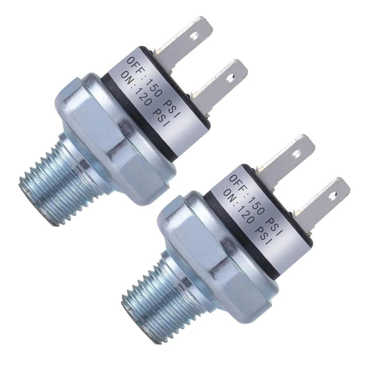 2Pcs Air Compressor Pressure Switch 120-150 PSI For Air Tank 1/4"-18 NPT Port