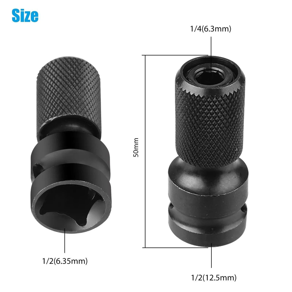 2* Hex Ratchet Socket Adapter Drive 1/2" Square To 1/4" Converter Impact Tool