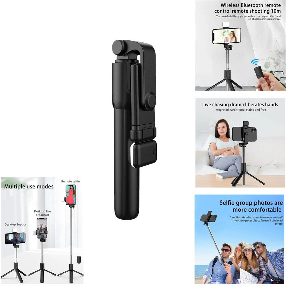 Smartphone Selfie Stick Wireless Bluetooth Rotating 360° Remote LED Highlight