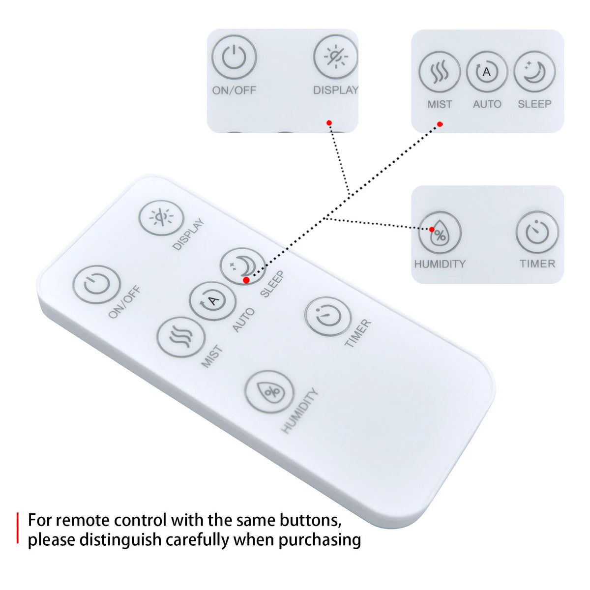Remote Control For LEVOIT OasisMist 1000S Smart Humidifier / USA Shipping