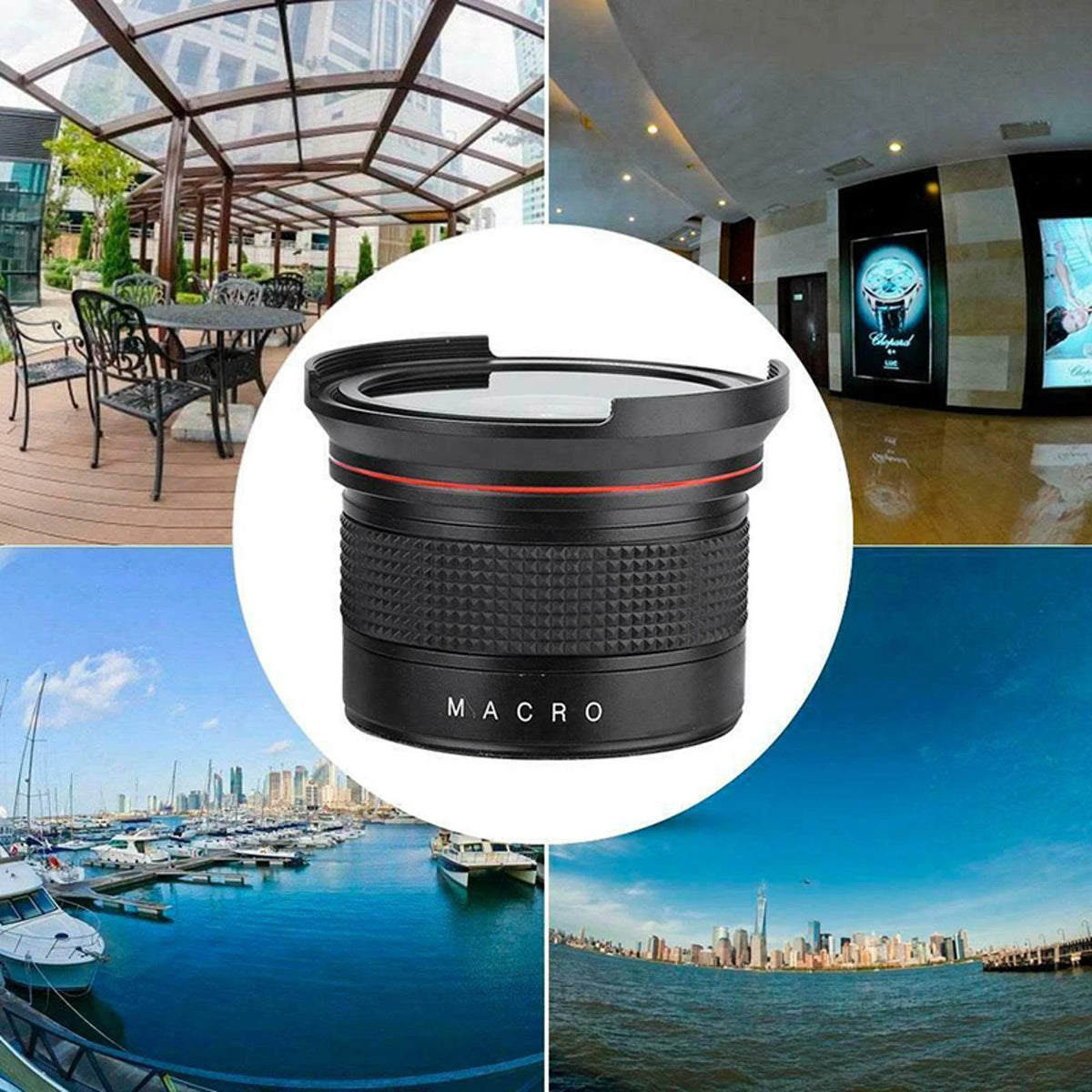 58mm 0.35X Fisheye Camera Lens Wide Angle For Canon Rebel T7 EOS 80D 77D 70D