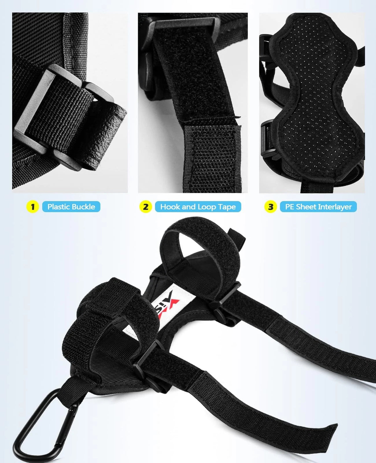 Xislet Speaker Holder for Bike with Carabiner, Adjustable Golf Cart Black