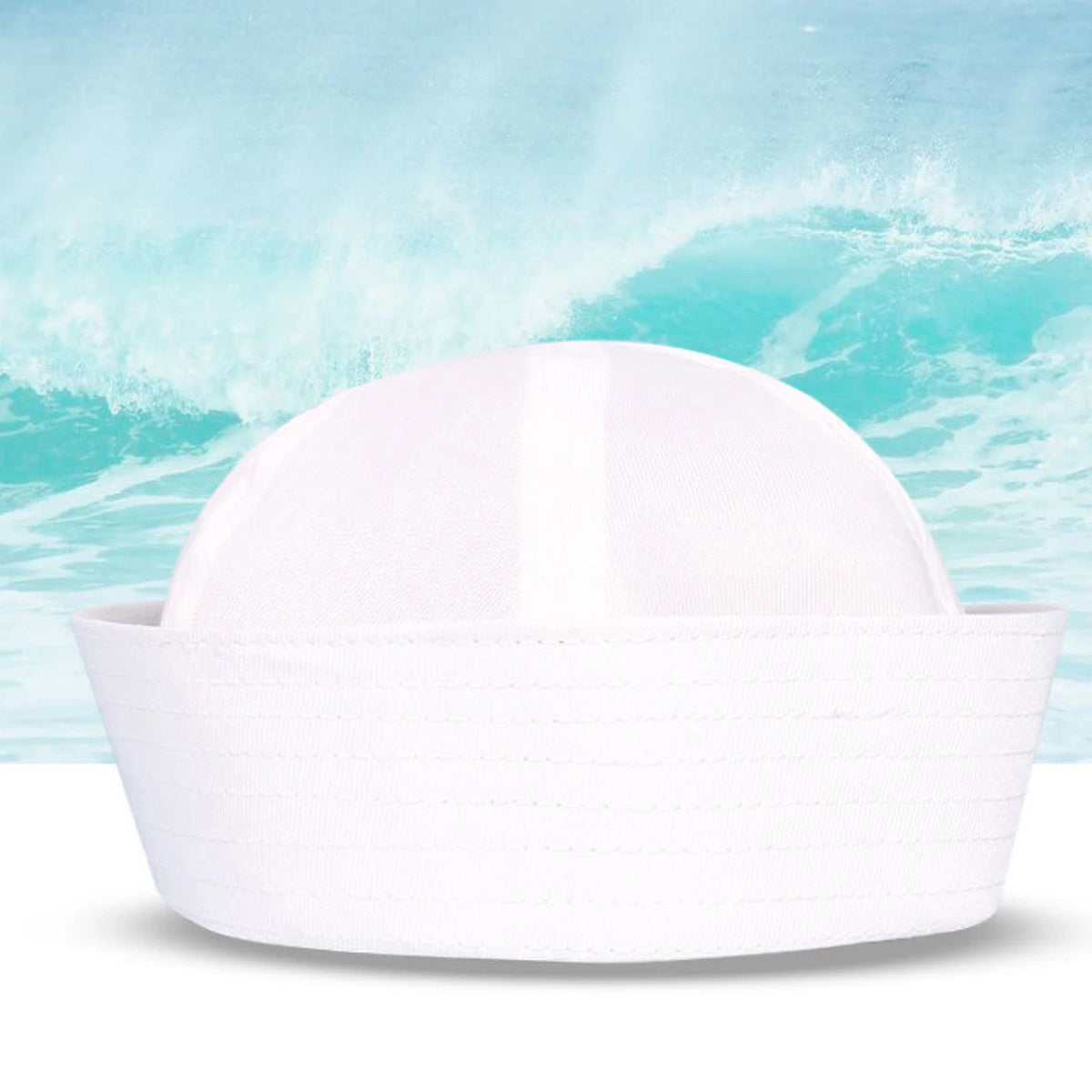 Adult White Navy SAILOR Fishing Marine Costume Hat Cap 58cm gg