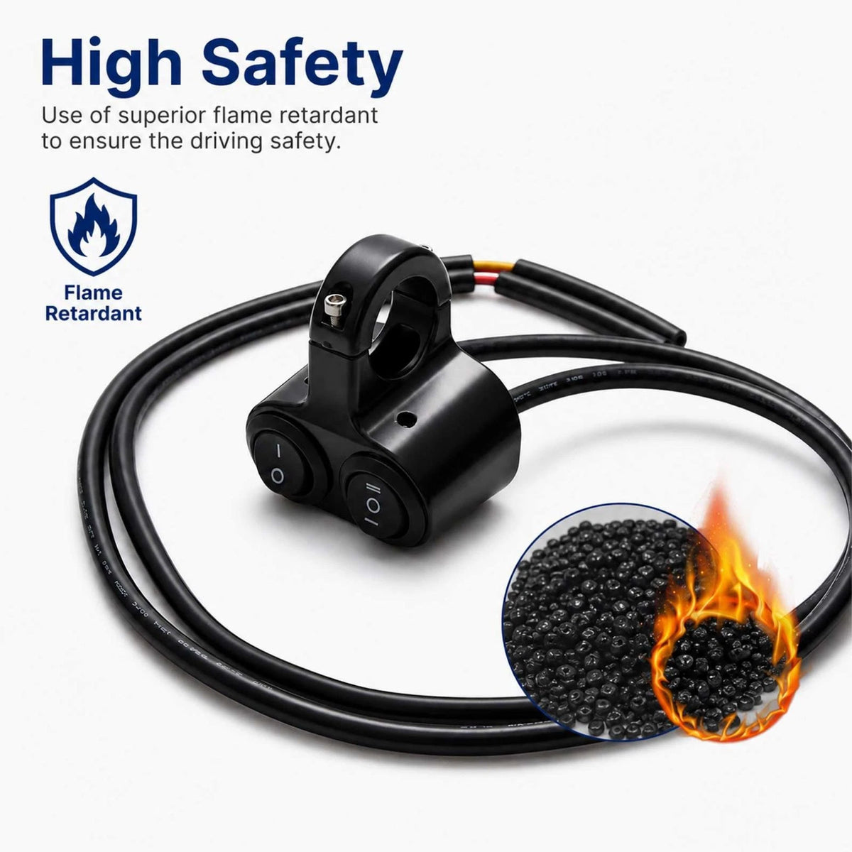 Motorcycle Handlebar 7/8" Dual Button On Off Switch For Fog Spot Dirt Bike