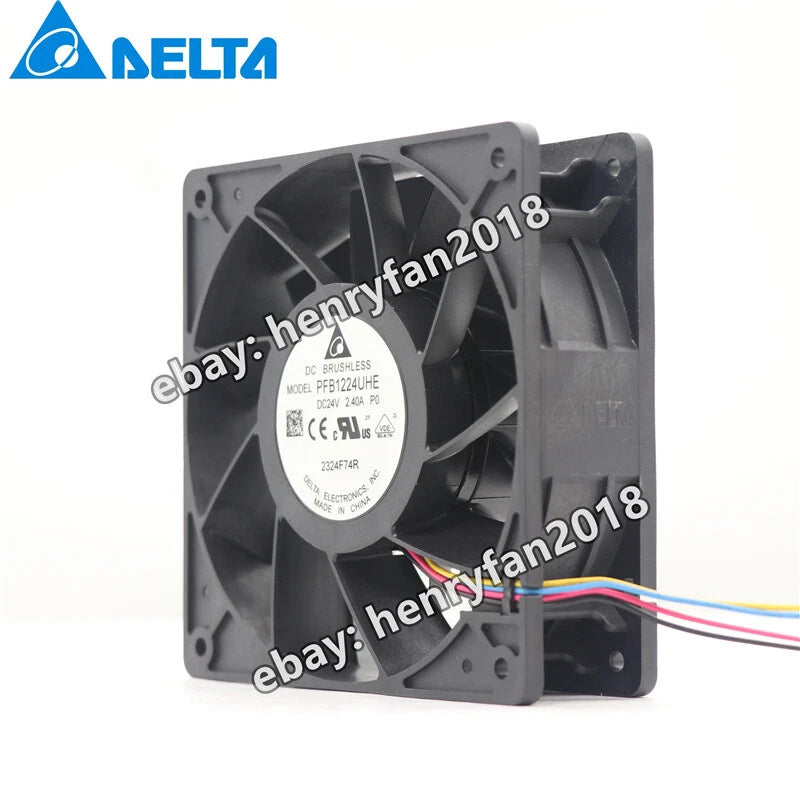 Delta Fan PFB1224UHE DC 24V 2.40A 120*120*38MM 4-Wires Inverter Cooling Fan