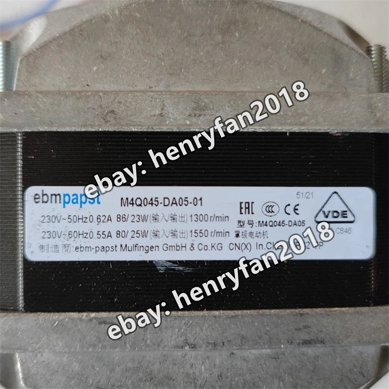 M4Q045-DA05-01 230VAC Ebmpapst Fan 0.55A 86/23W IP42 Freezer/Condenser Motor Fan