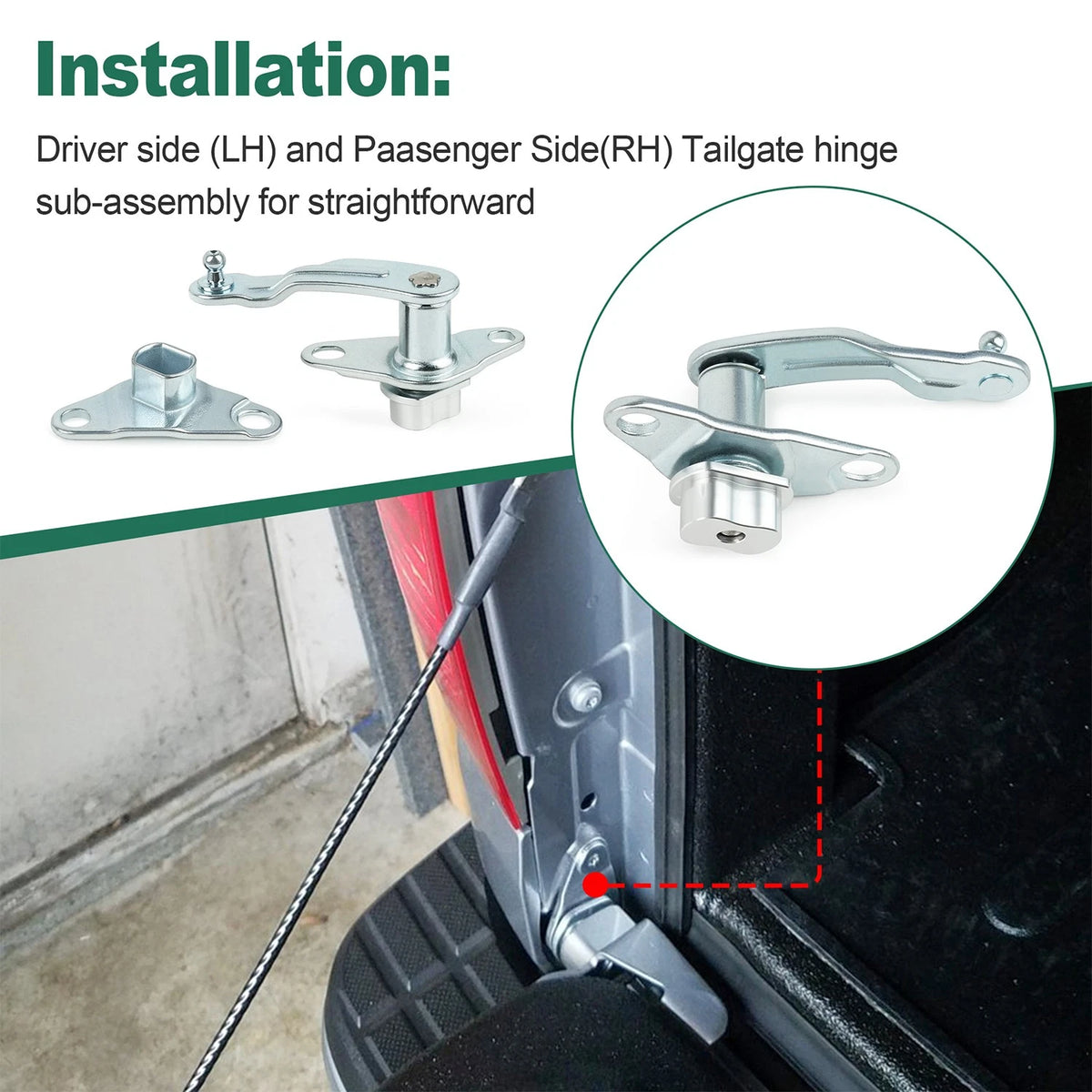 Tundra 2007-2021 tailgate hinge pair, LH/RH with aluminum bushing