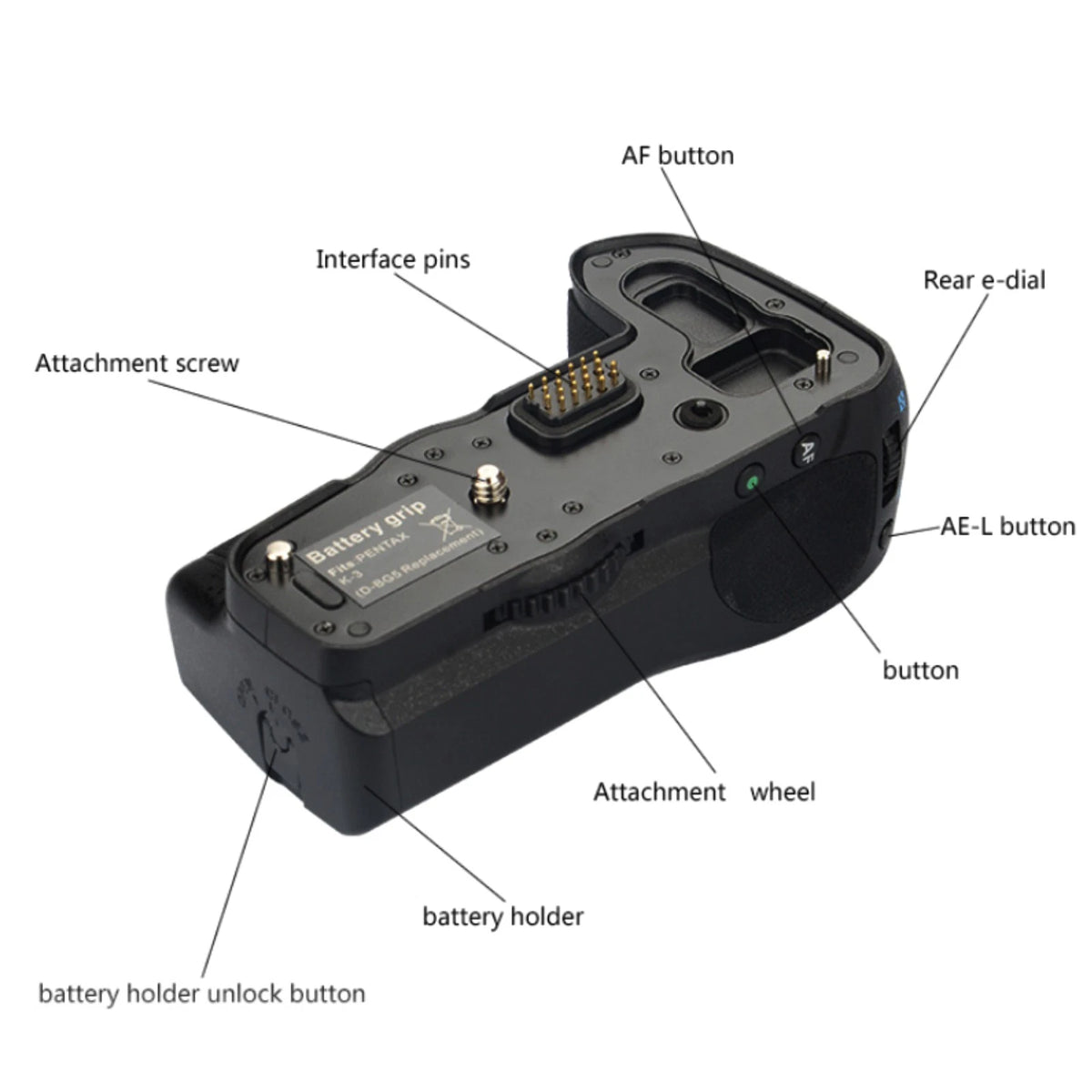 Fit For Pentax K3/K3II D-BG5 Vertical Battery Pack Grip Endurance Extension