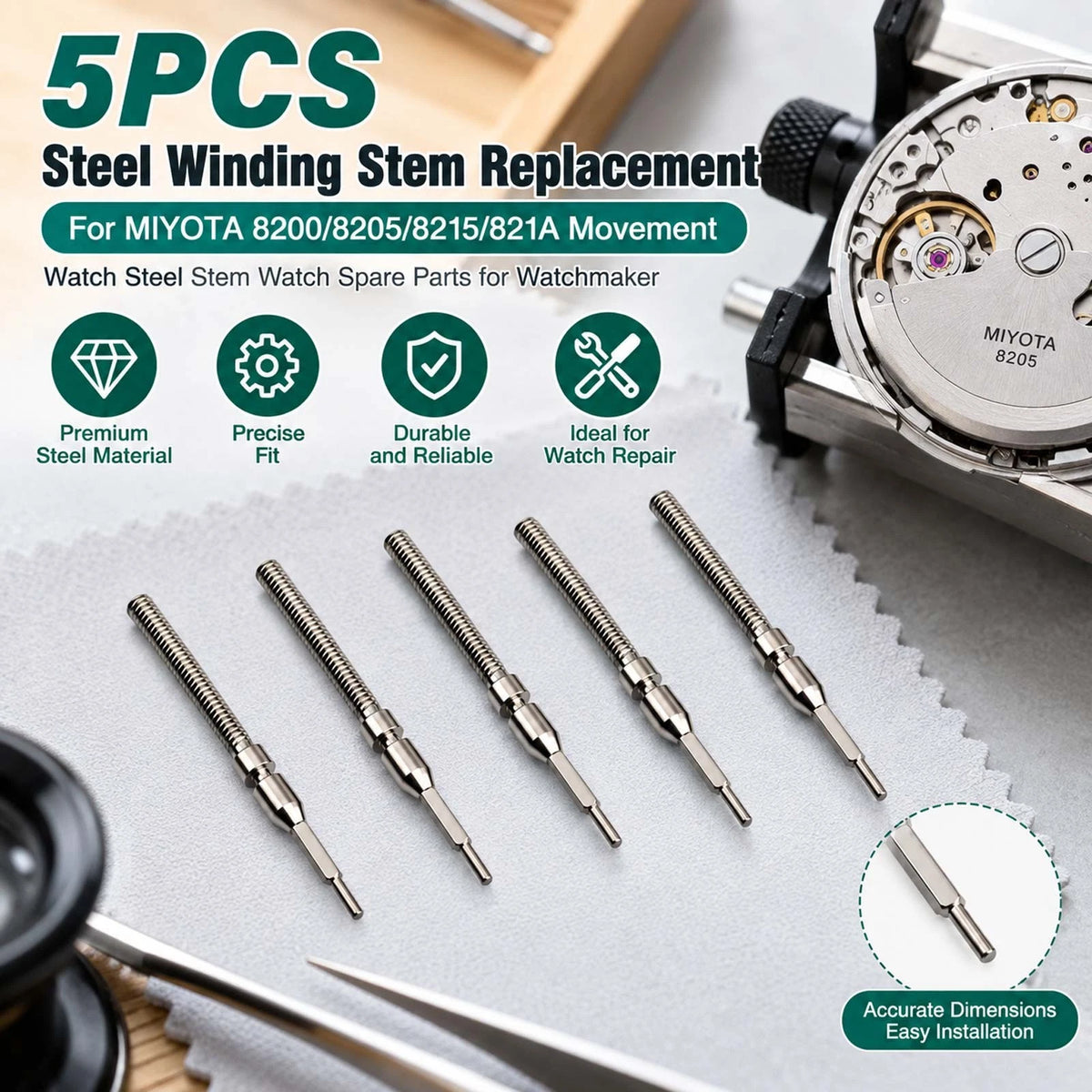 5Pack Watch Winding Stem Adjusting Bar For MIYOTA 8200/8205/8215/821A Movement