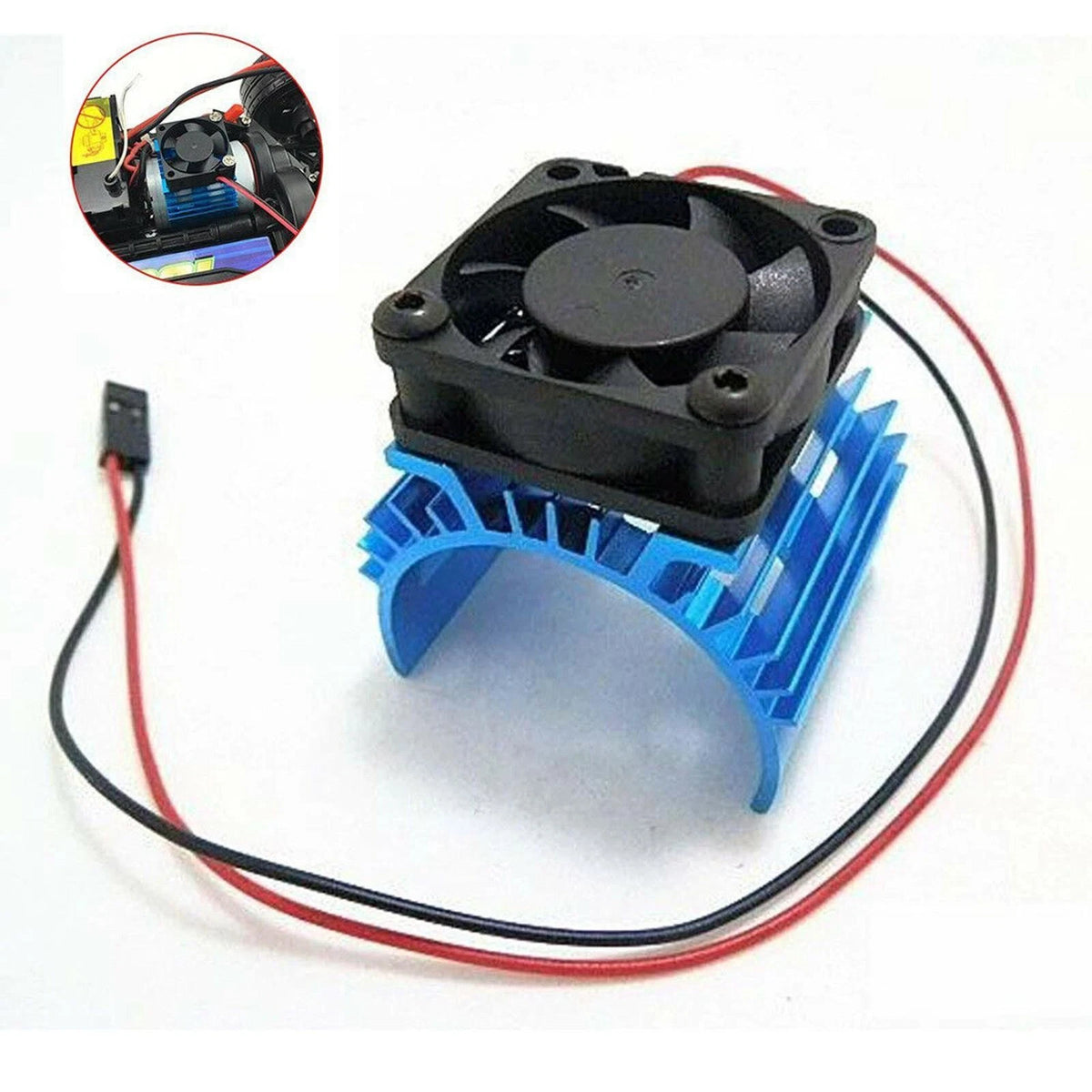 Aluminum Heat sink with 5V Cooling Fan for RC 1/10 Car 540 550 3650 Size Motor B