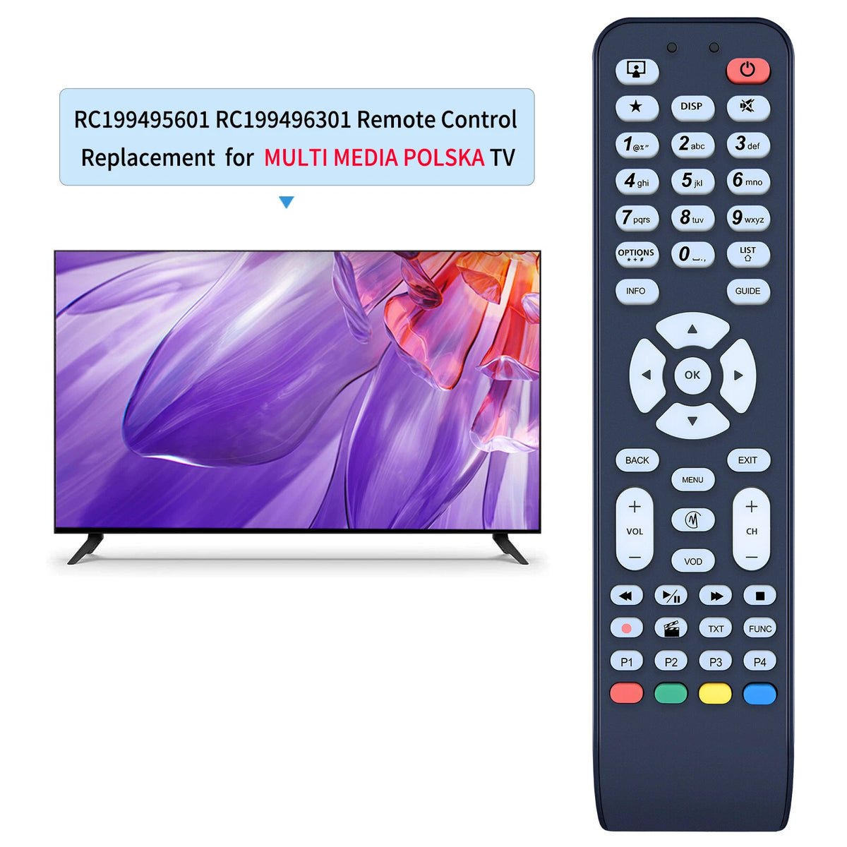 Replacement Remote Control For Multi Media polska RC1994956/01 RC1994963/01