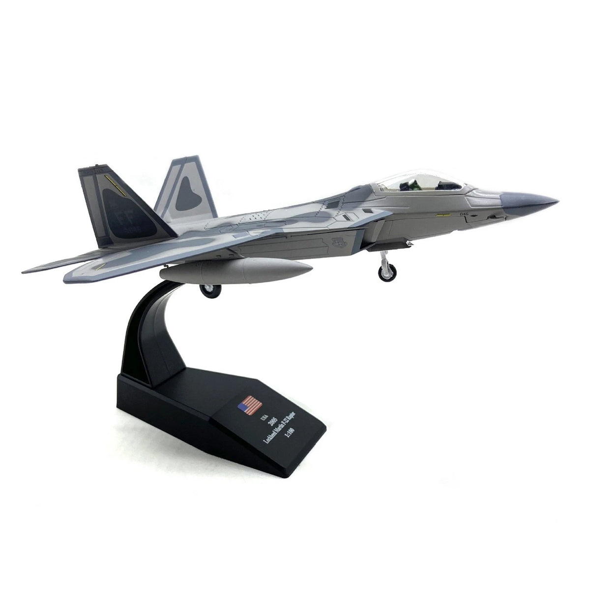 Retro 1/100 US F22 Raptor Stealth Fighter Alloy Jet Aircraft Model Military