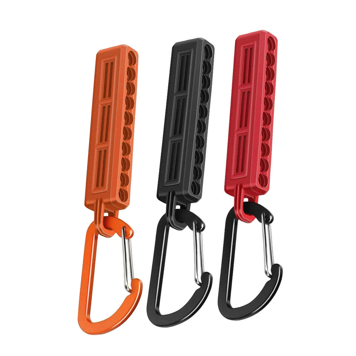 3x 1/4" Hex Bit Holder Storage Rail Power Drill Bit Organizer With Carabiner