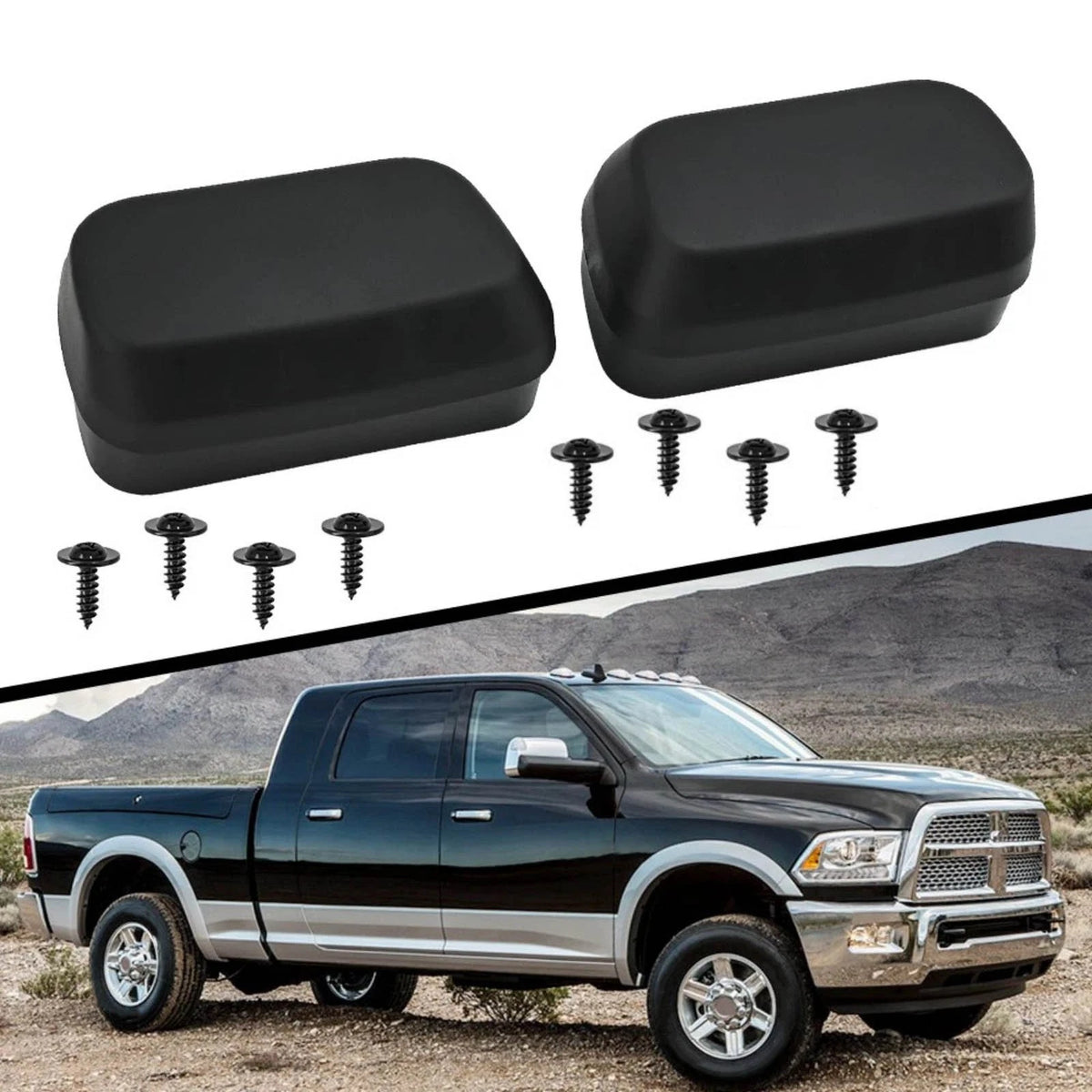 For Dodge Ram Crew Cab Side Step End Cap 68193113AA 2-Pack Set With Screws