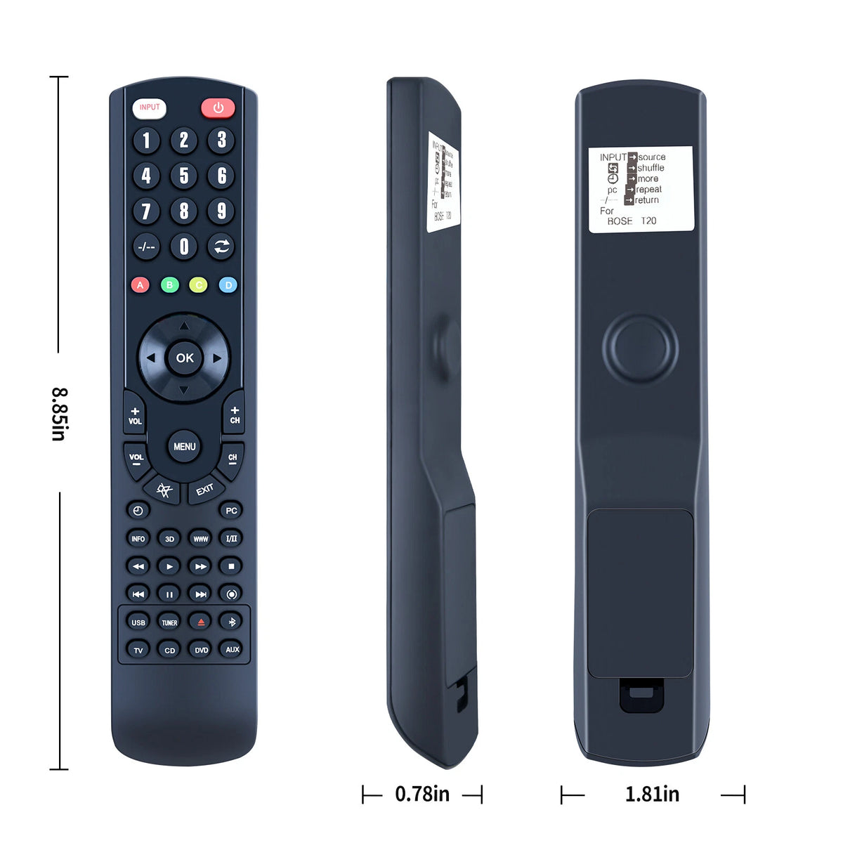 RC-X35L Replace Remote Control For Bose Lifestyle V35 V25 t20 525 535 135